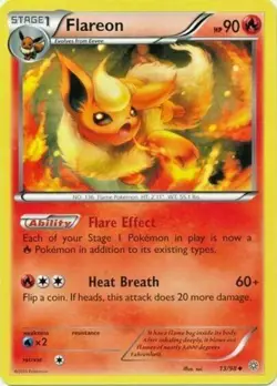 Pokemon TCG Flareon 13/98 Uncommon XY Ancient Origins NM - Image 1