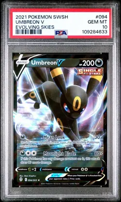 2021 Pokemon SWSH Evolving Skies Umbreon V 094/203 PSA 10 Gem Mint - Image 2