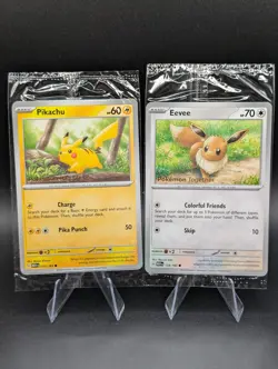 Pokemon TCG Eevee + Pikachu Pokemon Together Stamp Exclusive Sealed Promos - Image 1