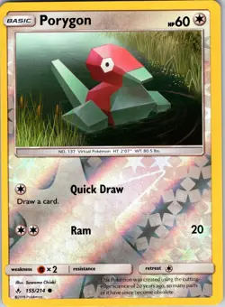 Porygon (155) 155/214 SM - Unbroken Bonds Pokemon TCG NM Reverse Holo - Image 1