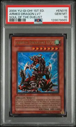 2004 YU-GI-OH! SOD-SOUL OF THE DUELIST | 1ST EDITIONARMED DRAGON LV7 EN015 PSA10 - Image 1