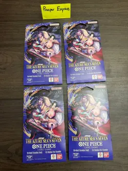 [LOT of 4]-One Piece-[OP 14] TCG The Azure Sea's Seven Sleeved Booster Packs - Image 1