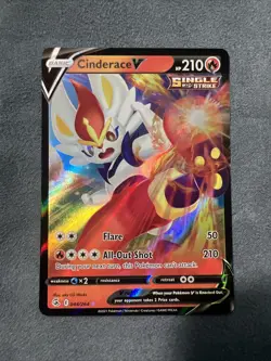 Cinderace V 44/264 Fusion Strike Holo Ultra Rare Pokemon TCG Card - Image 1