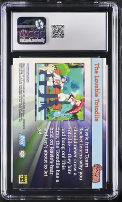 CGC 9 The Lovable Totodile Snap01 Topps Johto Series 1 2001 Pokemon Card - Image 2