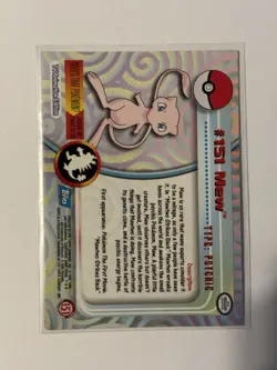 Pokemon Topps Series 2000 Mew #151 NON-HOLO Pokemon Card - Near Mint/VLP! - Image 4