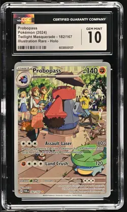 CGC 10 Probopass Holo 182/167 IR Twilight Masquerade Pokemon Card - Image 1