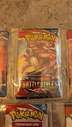 Pokemon TCG Battle Styles Booster Pack Art Set + 2 Card Sample Packs (6 Packs) - Image 3