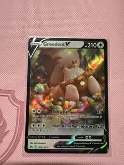 Pokemon TCG Crown Zenith Greedent v Card 120/159 NM Condition - Image 1