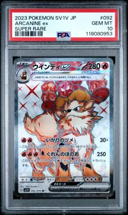PSA 10 Arcanine ex 092/078 SR Scarlet & Violet sv1V Pokemon Card - Image 1