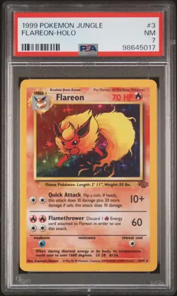 PSA 7 Flareon Holo 3/64 Jungle 1999 Pokemon Card - Image 1