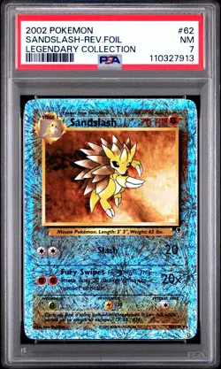 PSA 7 Sandslash Reverse Holo 62/110 Legendary Collection 2002 Pokemon Card - Image 1