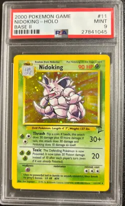 PSA 9 Nidoking Holo 11130 Base Set 2 2000 Pokemon Card - Image 1