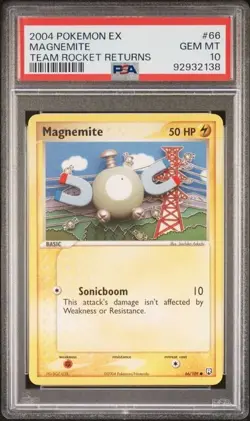 PSA 10 GEM MINT Magnemite 66/109 EX Team Rocket Returns 2004 Pokemon Card - Image 1