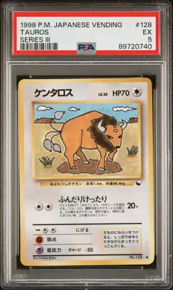 PSA 5 Tauros No. 128 Vending Series 3 1998 Pokemon Card - Image 1