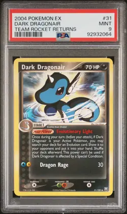 PSA 9 MINT Dark Dragonair 31/109 EX Team Rocket Returns 2004 Pokemon Card - Image 1