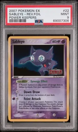PSA 9 Sableye Reverse Holo 22/108 EX Power Keepers 2007 Pokemon Card - Image 1