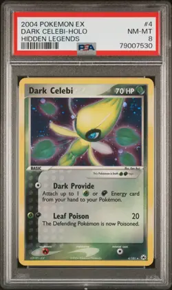 PSA 8 Dark Celebi Holo 4/101 EX Hidden Legends 2004 Pokemon Card - Image 1
