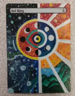 Custom Hand Painted Sol Ring MTG (Altered) - Image 1