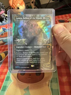 Lumra, Bellow of the Woods (Borderless) (Raised Foil) Bloomburrow Foil - Image 1