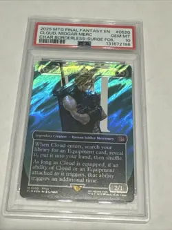 2025 MTG Final Fantasy Borderless Surge Foil Cloud Midgar Mercenary Graded 10 - Image 1