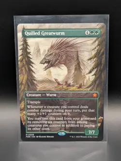 MTG - Quilled Greatwurm - BORDERLESS - Creature Wurm - FDN #339 - Mythic - NM - Image 1