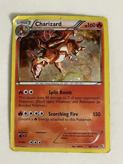 2013 POKEMON LEGENDARY TREASURES RARE COSMOS HOLO FOIL CHARIZARD #19/113 - Image 1