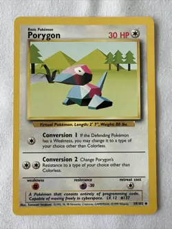 Pokemon TCG Porygon Base Set 39/102 Regular Unlimited Uncommon - Image 1