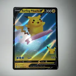 Pokemon Surfing Pikachu V 008/025 Celebrations 25th Anniversary Holo Rare MINT! - Image 1