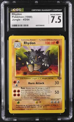 1999 Jungle Pokemon Rhydon CGC 7.5 45/64 - Image 1