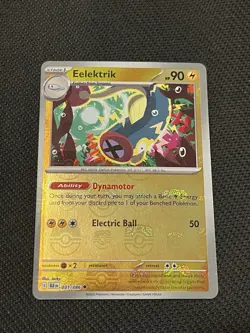 Pokemon TCG Black Bolt 031/086 Eelektrik Master Ball Holo Pattern - NM - Image 1