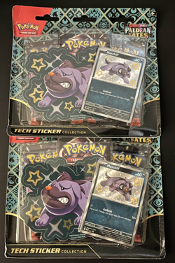 Pokemon Scarlet & Violet Paldean Fates Tech Sticker Collection Maschiff LOT 2x - Image 1