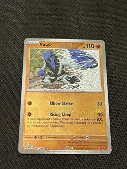 Pokemon TCG White Flare 049/086 Sawk Master Ball Holo Pattern - NM - Image 1