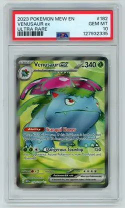 2023 POKEMON MEW EN-151 ULTRA RARE #182 VENUSAUR EX PSA 10 - Image 1