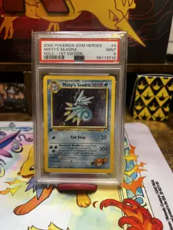 Misty's Seadra 1st Edition Holo 2000 Pokemon Gym Heroes #9 PSA 9 - Image 1