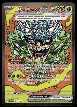 Pokemon TCG SV: Prismatic Evolutions #145/131 Teal Mask Ogerpon ex NM - Image 1