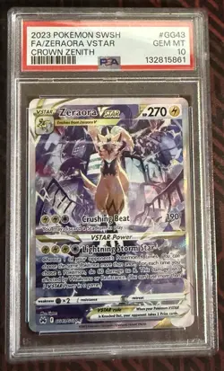 Pokemon Crown Zenith Zeraora VSTAR GG43 PSA 10 - Image 1
