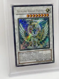 Avenging Knight Parshath 2008 PSA 8 NM-MINT Secret Rare TDGS-EN000 Yugioh - Image 5