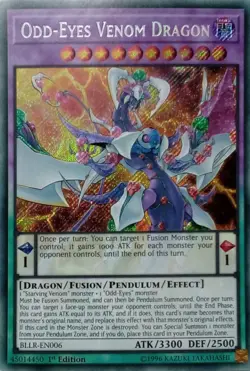 BLLR-EN006 ODD-EYES VENOM DRAGON SECRET RARE 1ST EDITION YuGiOh CARD - Image 1