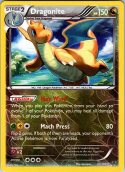 Dragonite (51) 51/108 XY - Roaring Skies Pokemon TCG LP Reverse Holo - Image 1