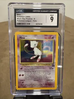 Mew #9 CGC Mint 9 2000 Pokemon Black Star Promo Pokemon League Holo Rare - Image 1