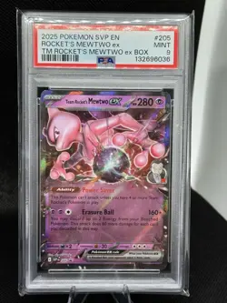 PSA 9 Team Rockets Mewtwo ex Pokemon Destined Rivals SVP Promo 205 - Image 1