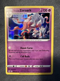 Pokemon TCG Hisuian Zoroark Sword & Shield - Lost Origin 076/196 Holo Rare - Image 1