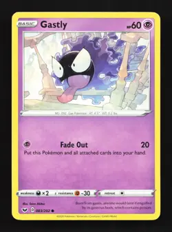 Gastly 083/202 LP Sword & Shield English Pokemon Card TCG - Image 1