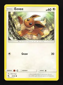 Eevee 49/68 LP Hidden Fates English Pokemon Card TCG - Image 1
