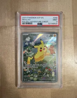 PSA 9 Pikachu Black Star Promo 88 Paldea Adventures Chest Pokemon Card NM/M TCG - Image 1