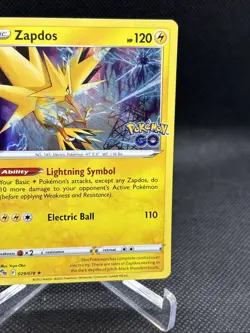 Zapdos Pokemon GO Card - Lightning Symbol Ability, Electric Ball 029/078 - Image 3