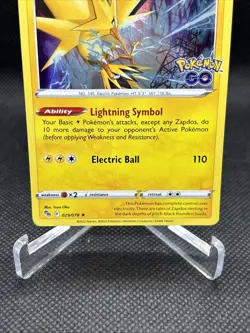Zapdos Pokemon GO Card - Lightning Symbol Ability, Electric Ball 029/078 - Image 5