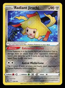 Radiant Jirachi 120/195 Holo Silver Tempest Pokemon Card - Image 1