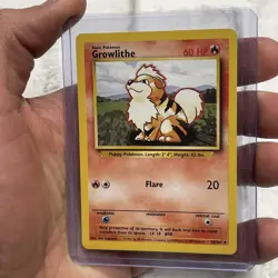 Pokemon Card Growlithe (28/102) Base Set Uncommon 1999 Vintage Pokemon WOTC NM - Image 2