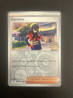 Carmine 145/167 - Stamped Regional Promo Card - Pokemon TCG Twilight Masquerade - Image 1